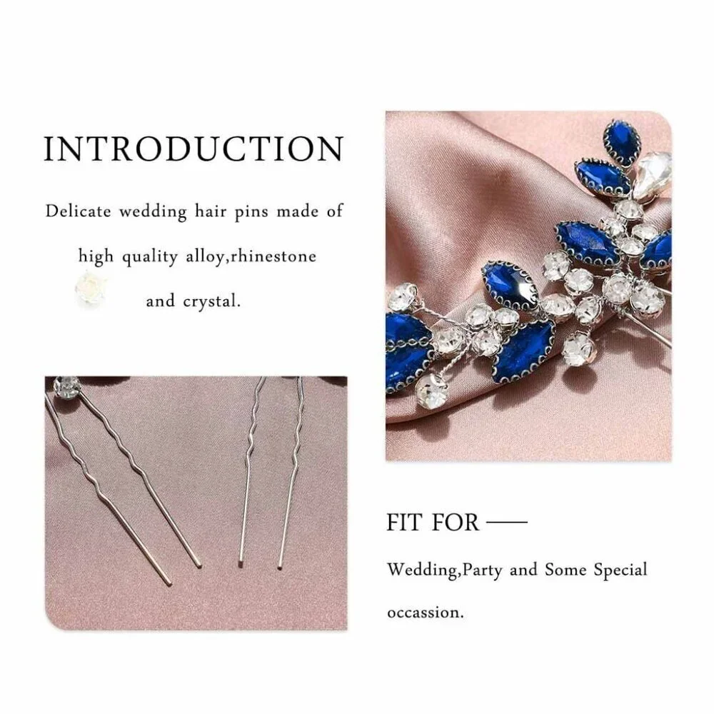 Crystal Bridal Hair Pins Rhinestone Bride Wedding Hair Piece Hair Accessories fo